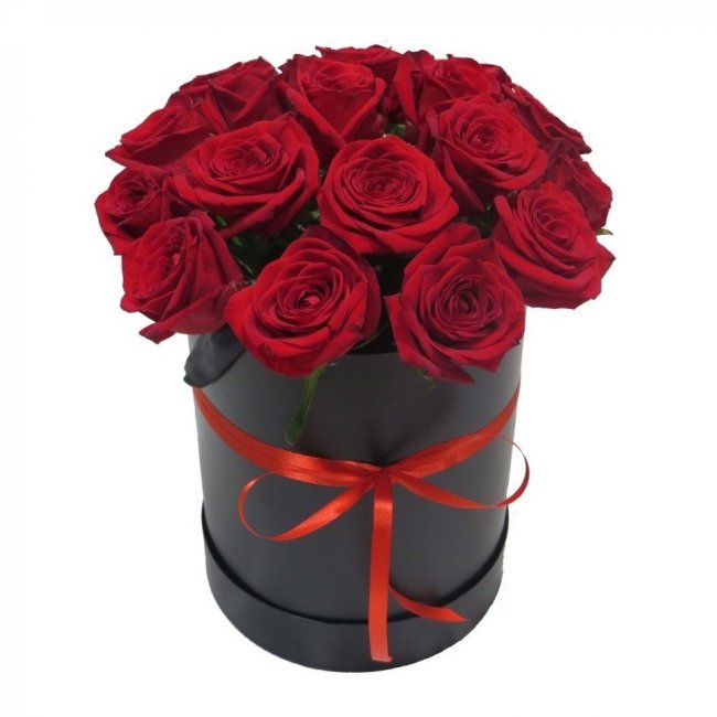 Букет цветов "Траурная шляпная коробка"